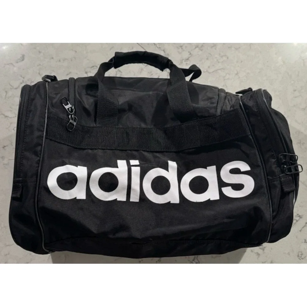 adidas Originals Santiago Duffel Bag Medium Black White Travel Weekender 976131